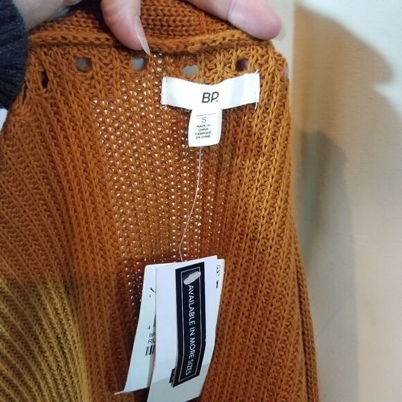 BP Pumpkin Orange Open Stitch Cardigan Size Small - Picture 5 of 5